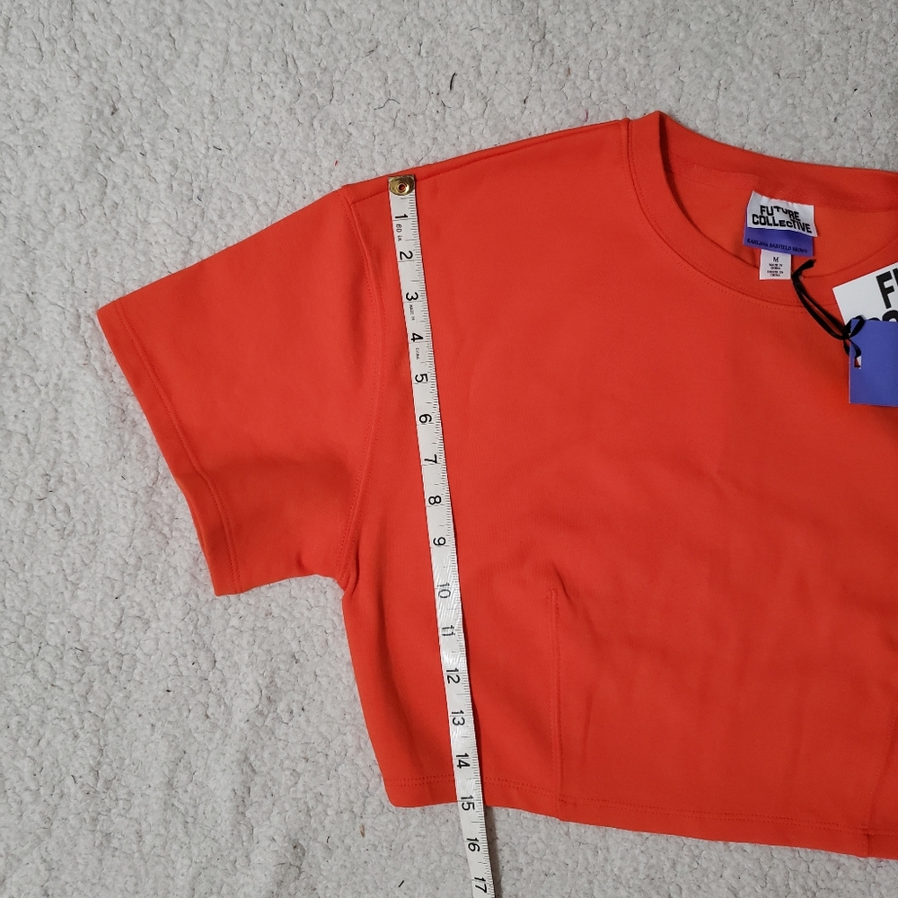 Future Collective with Kahlana Barfield Brown Short Sleeve Boxy Crop T-Shirt - Picture 9 of 12